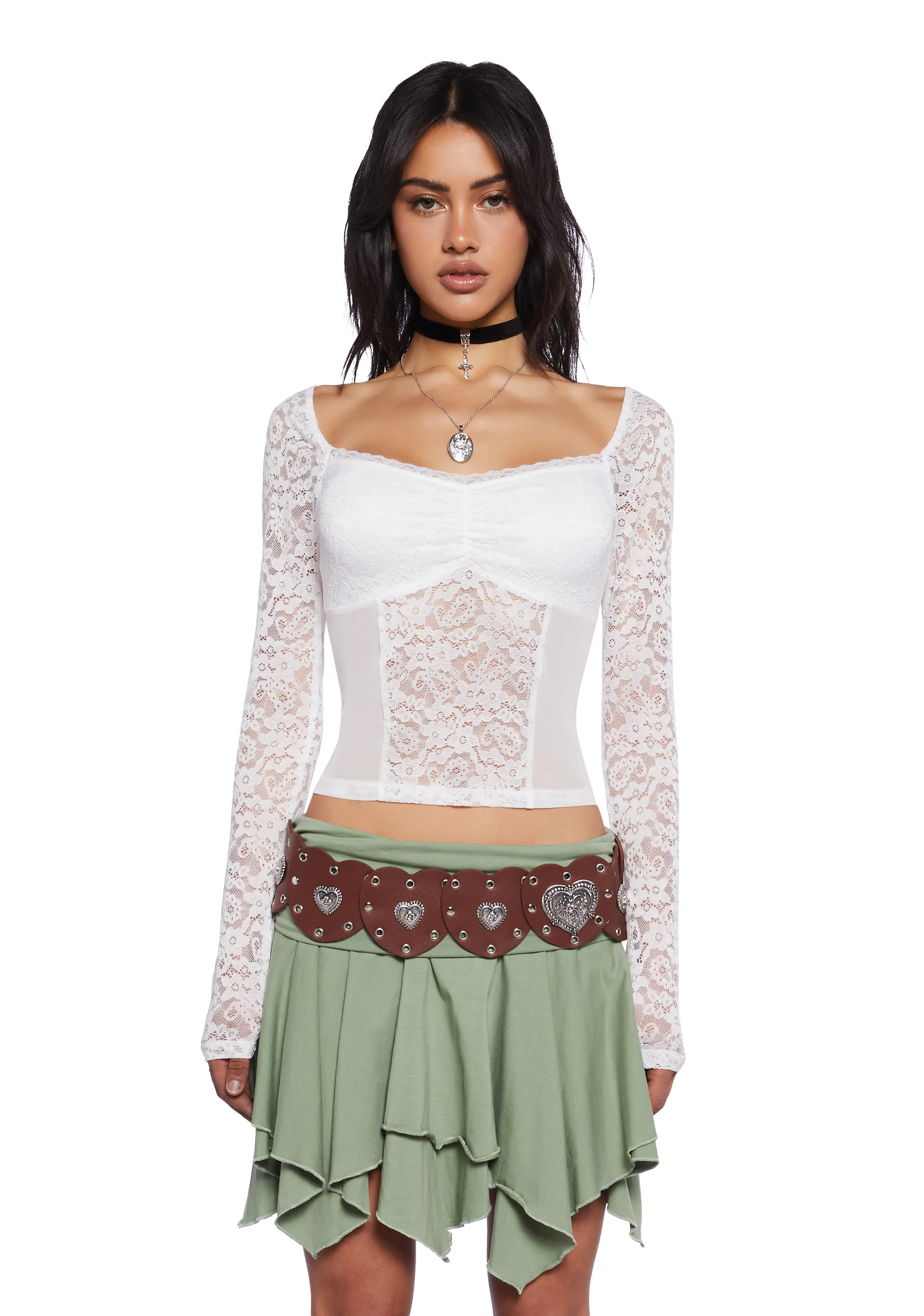 Winged Bliss Lace Top - White - Image 2