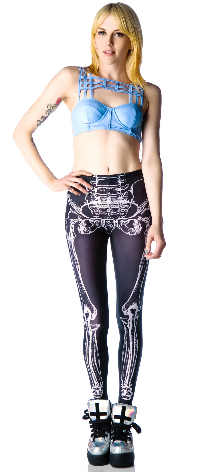 Wishbone Leggings - Light Blue - Image 11