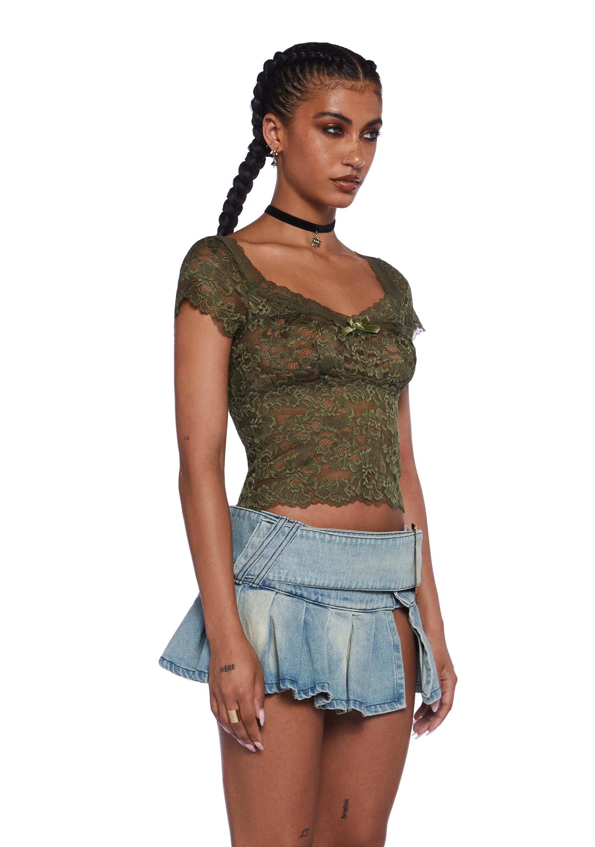 Woodland Wishes Lace Top - Green - Image 4
