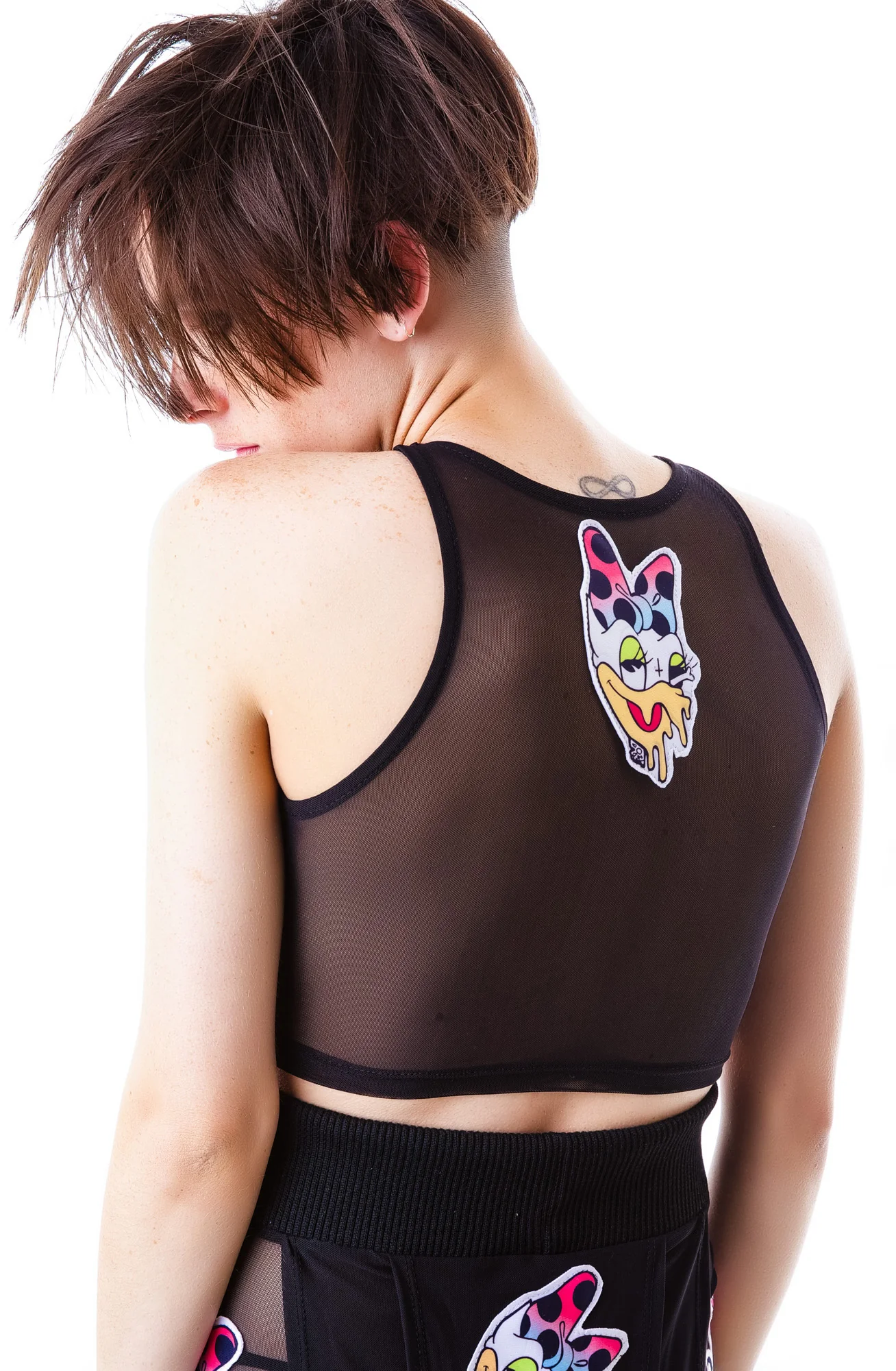 Worped on Acid Mesh Crop Tank - Image 3