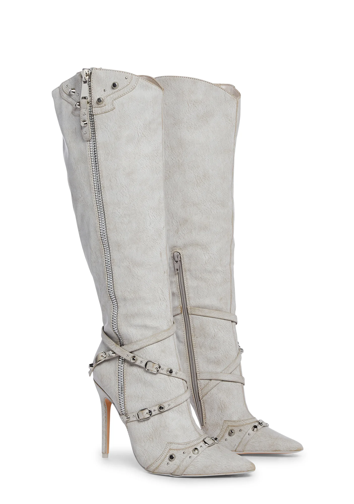 Worthy Knee High Boots- Gray - Image 3
