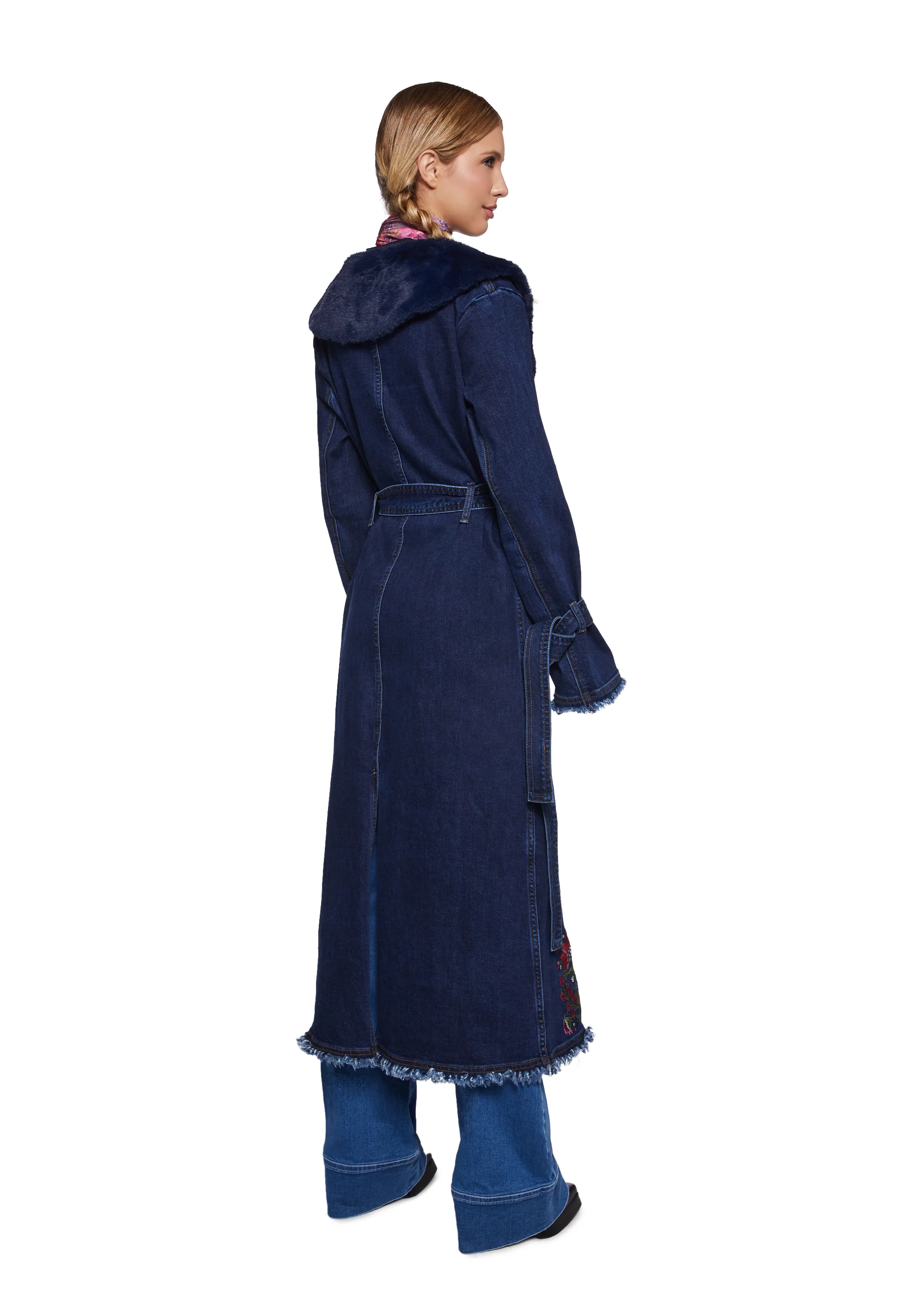 Woven Dreams Denim Trench Coat - Image 5