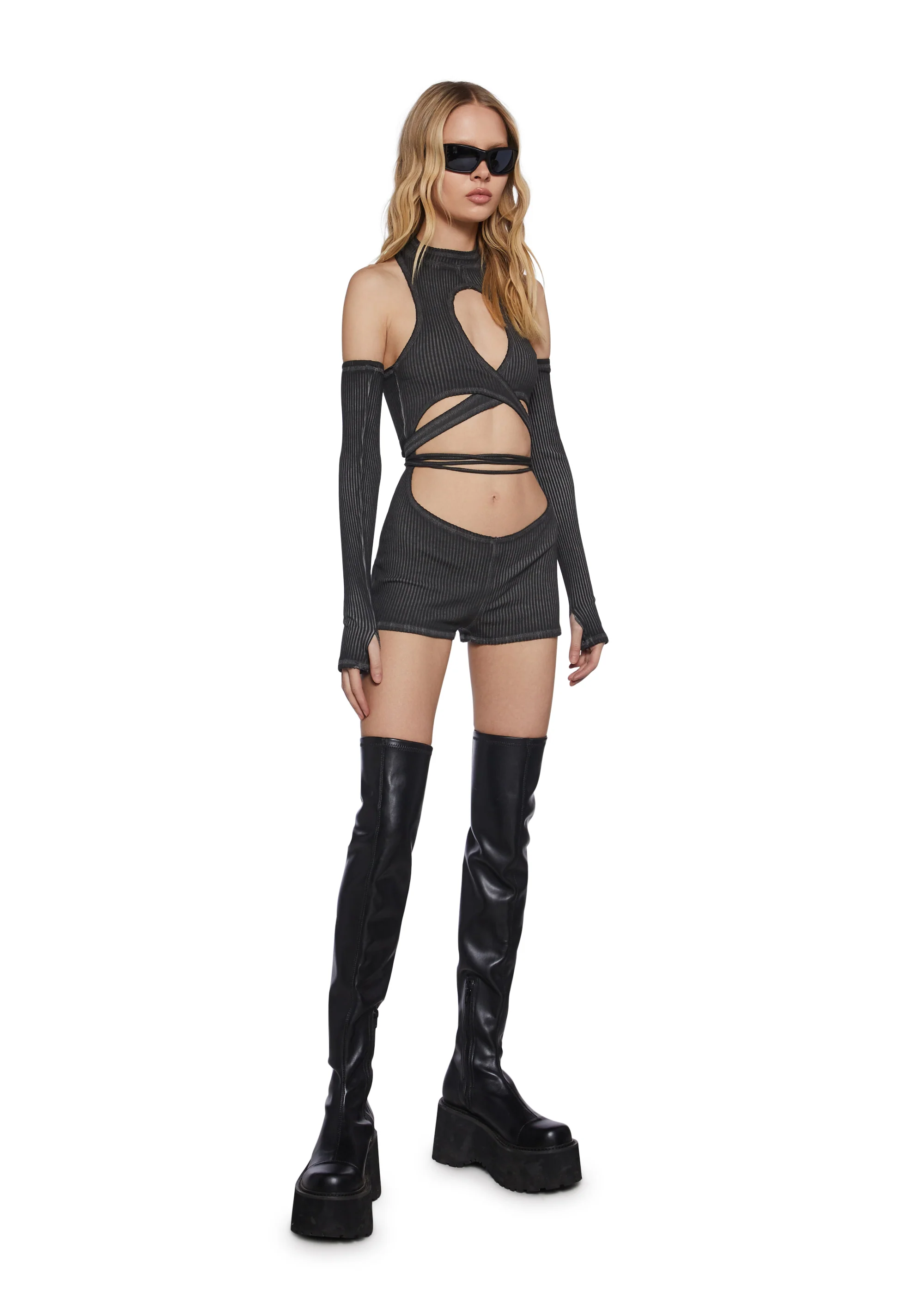 Chord Romper With Gloves - Image 2