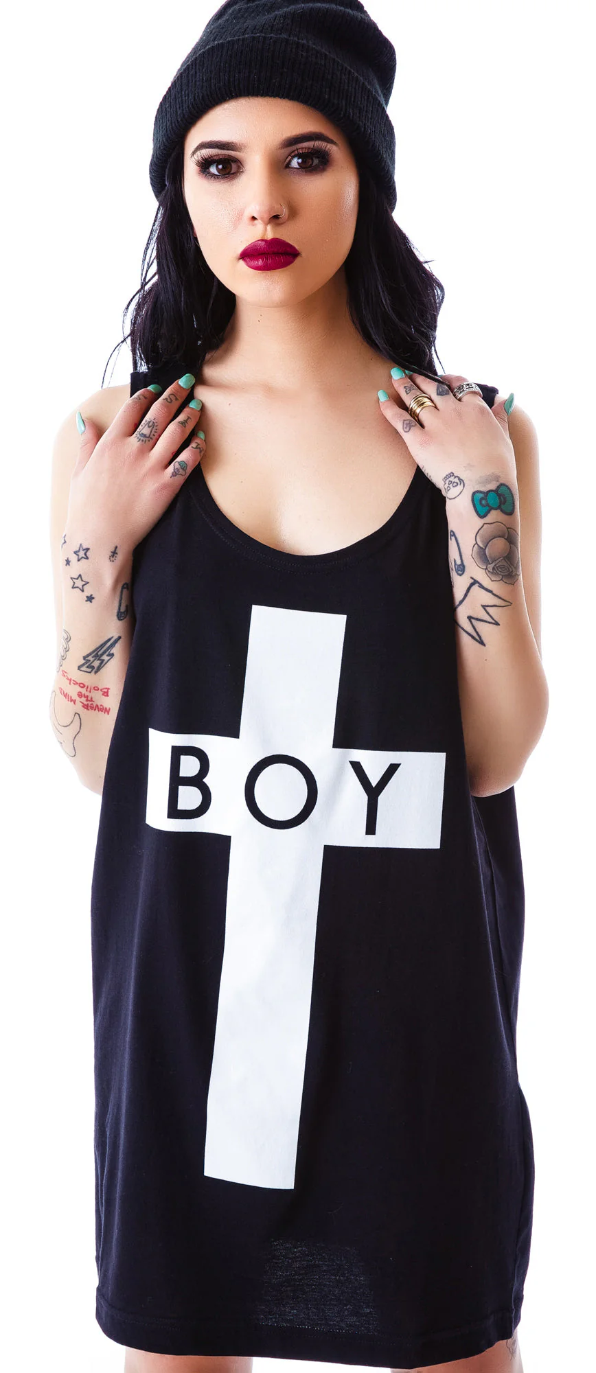 x BOY London Boy Cross Oversized Tank - Silver - Image 21