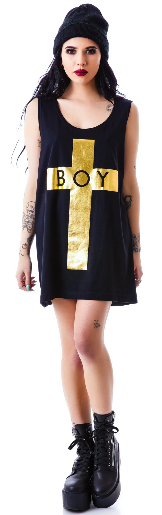 x BOY London Boy Cross Oversized Tank - Silver - Image 29