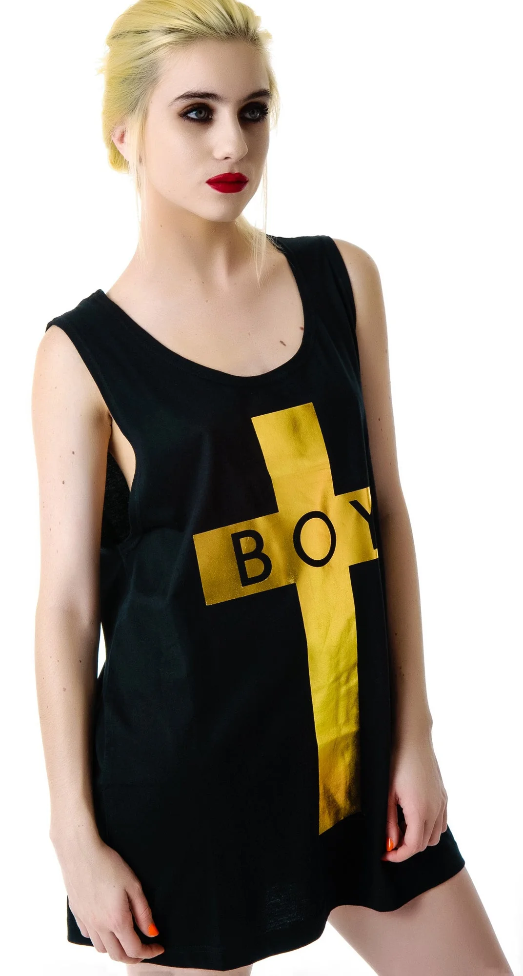 x BOY London Boy Cross Oversized Tank - Silver - Image 30