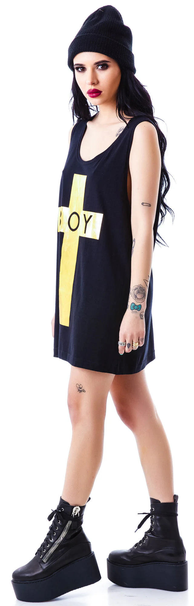 x BOY London Boy Cross Oversized Tank - Silver - Image 33