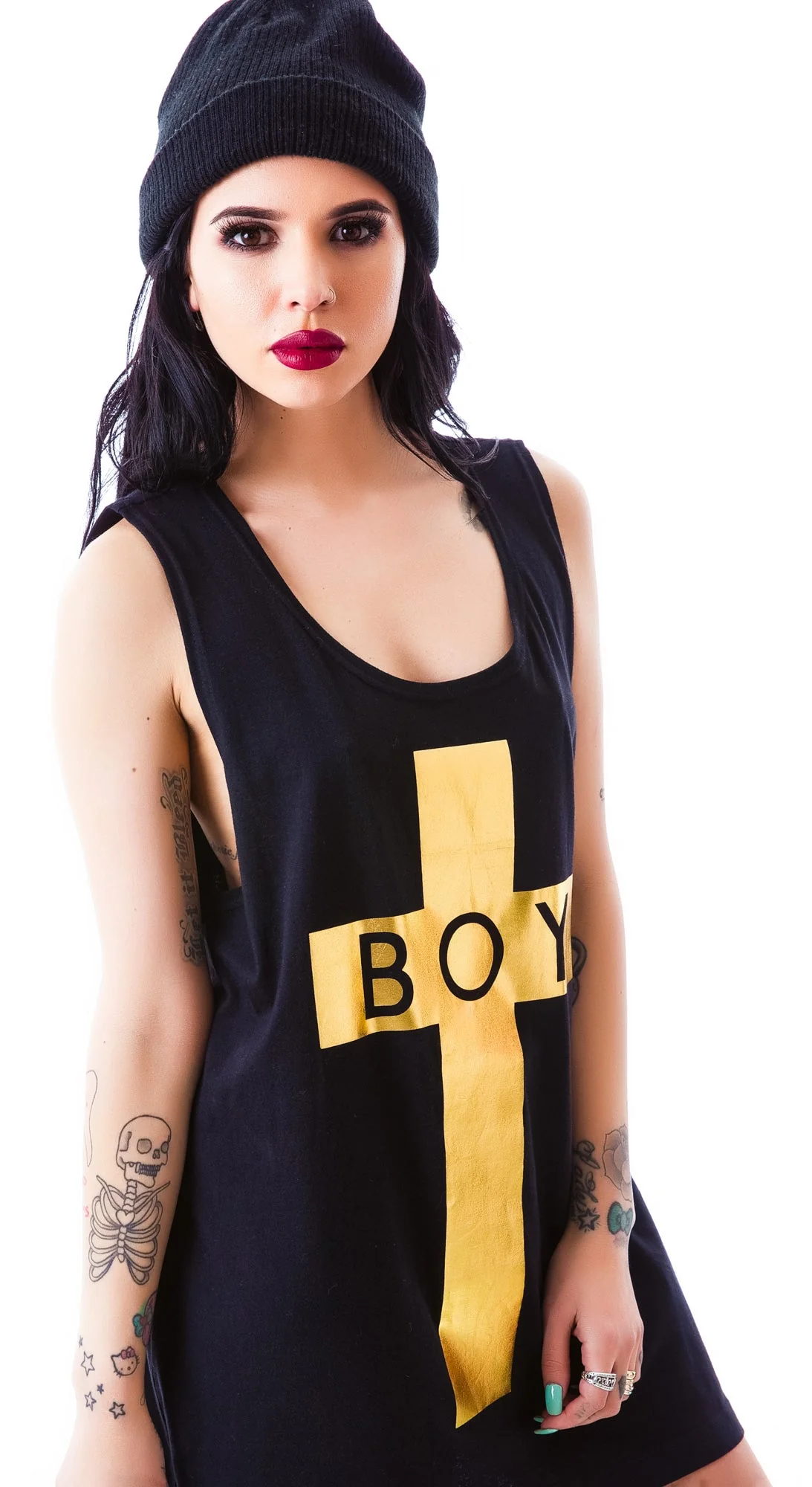 x BOY London Boy Cross Oversized Tank - Silver - Image 7