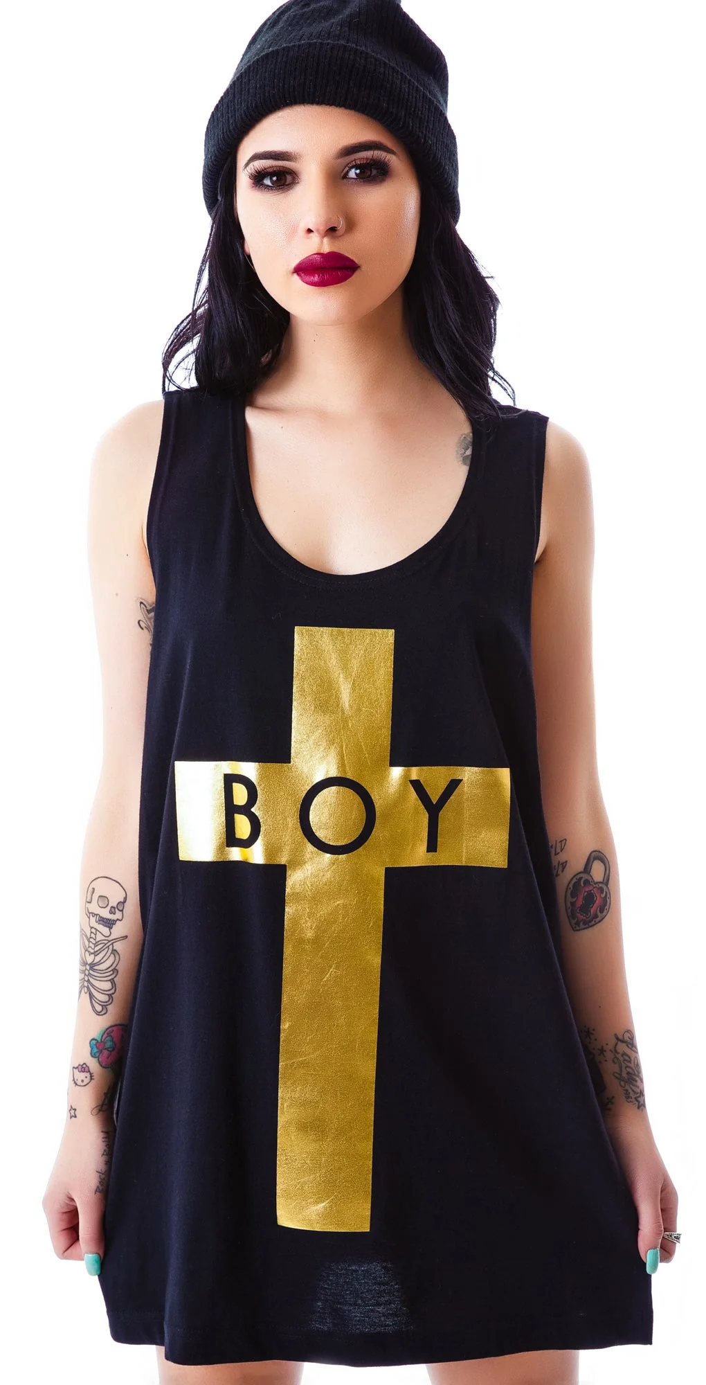 x BOY London Boy Cross Oversized Tank - Silver - Image 8