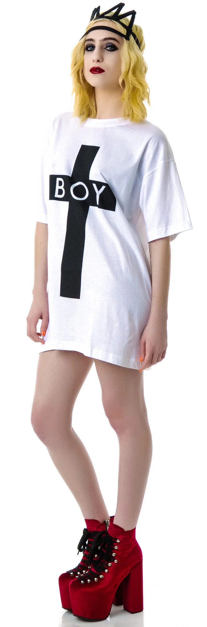 x BOY London Boy Cross Oversized Tee - Stripe - Image 2