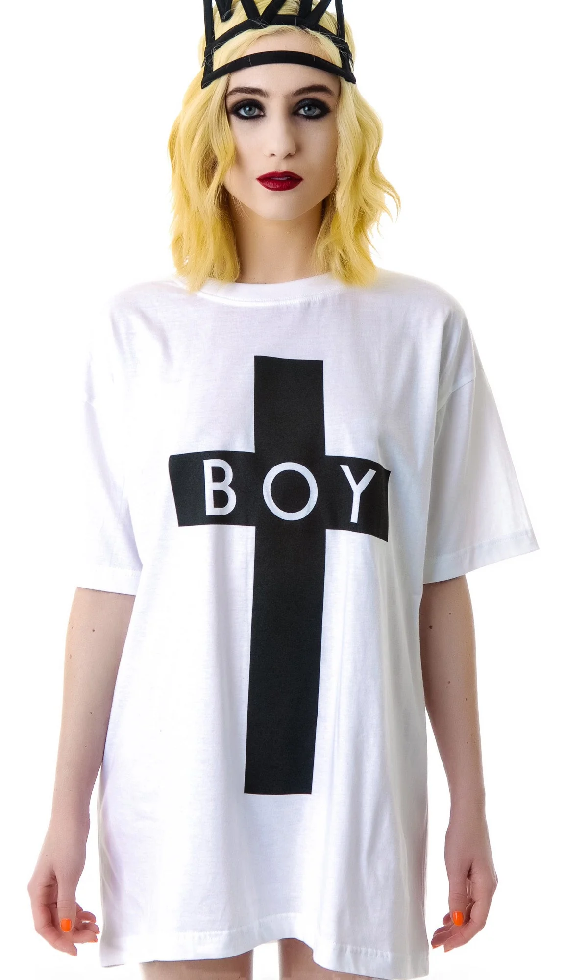 x BOY London Boy Cross Oversized Tee - Stripe - Image 3