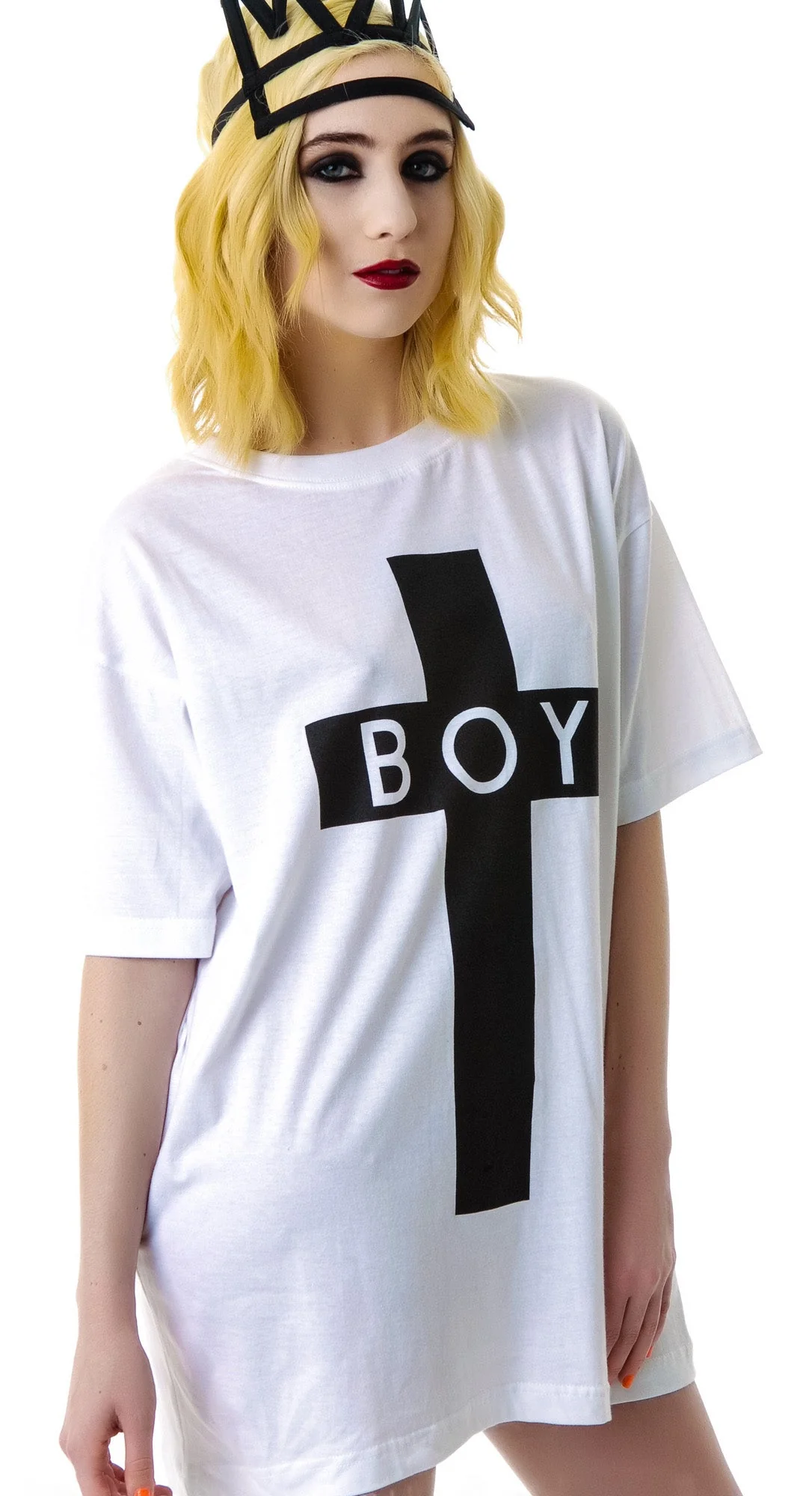 x BOY London Boy Cross Oversized Tee - Stripe - Image 4