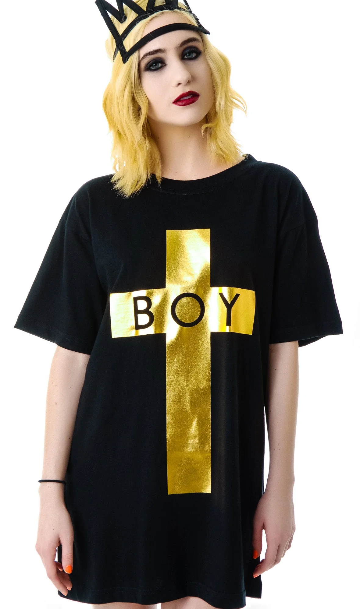 x BOY London Boy Cross Oversized Tee - Stripe - Image 9