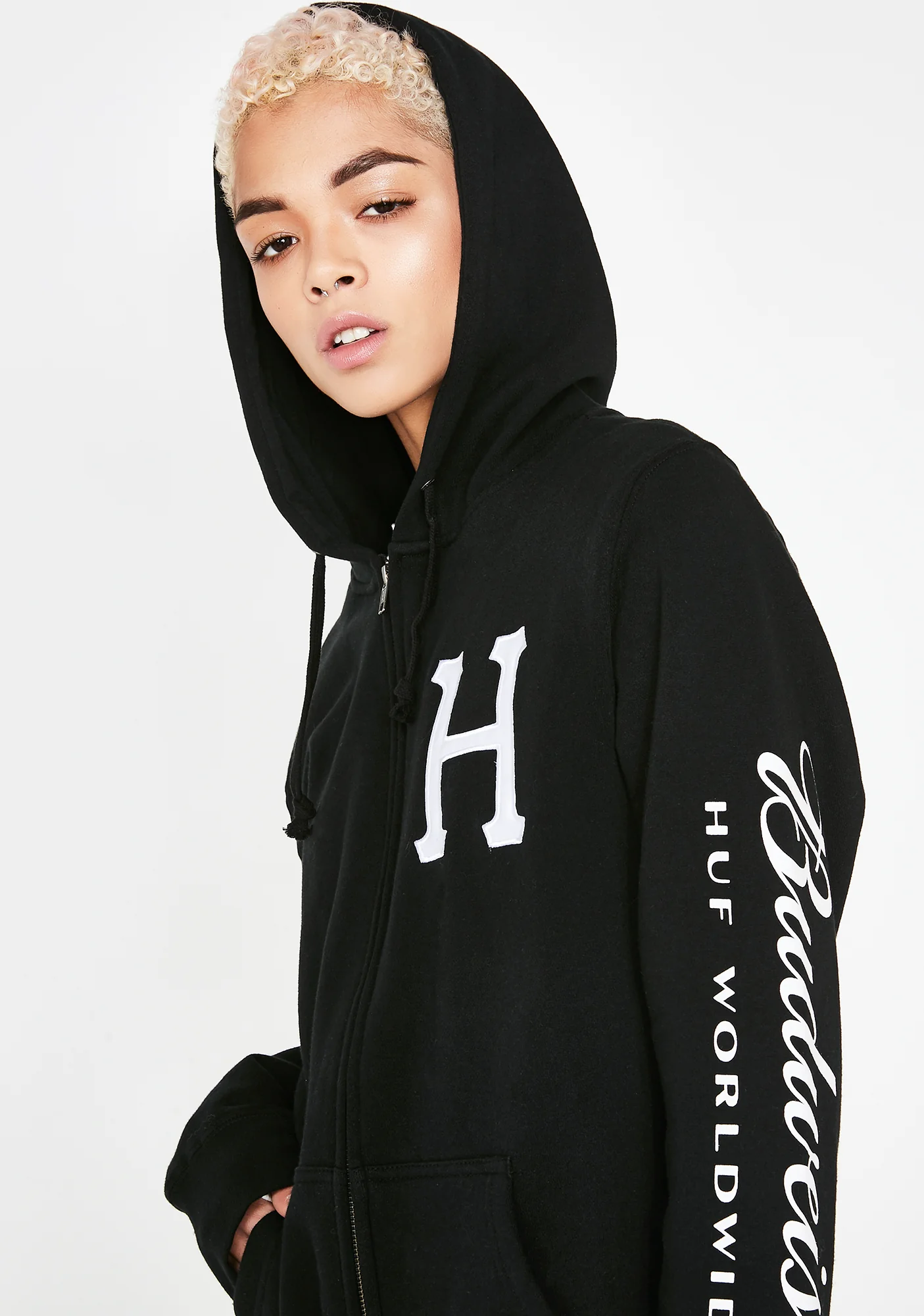 x Budweiser Classic H Zip Up Hoodie - Image 3