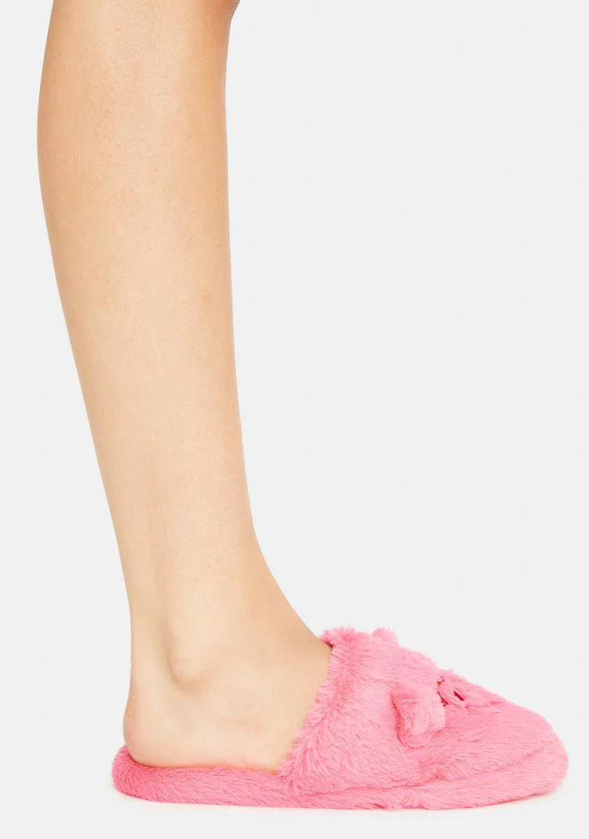 X Care Bears Fluffy Pink Slippers - Image 2