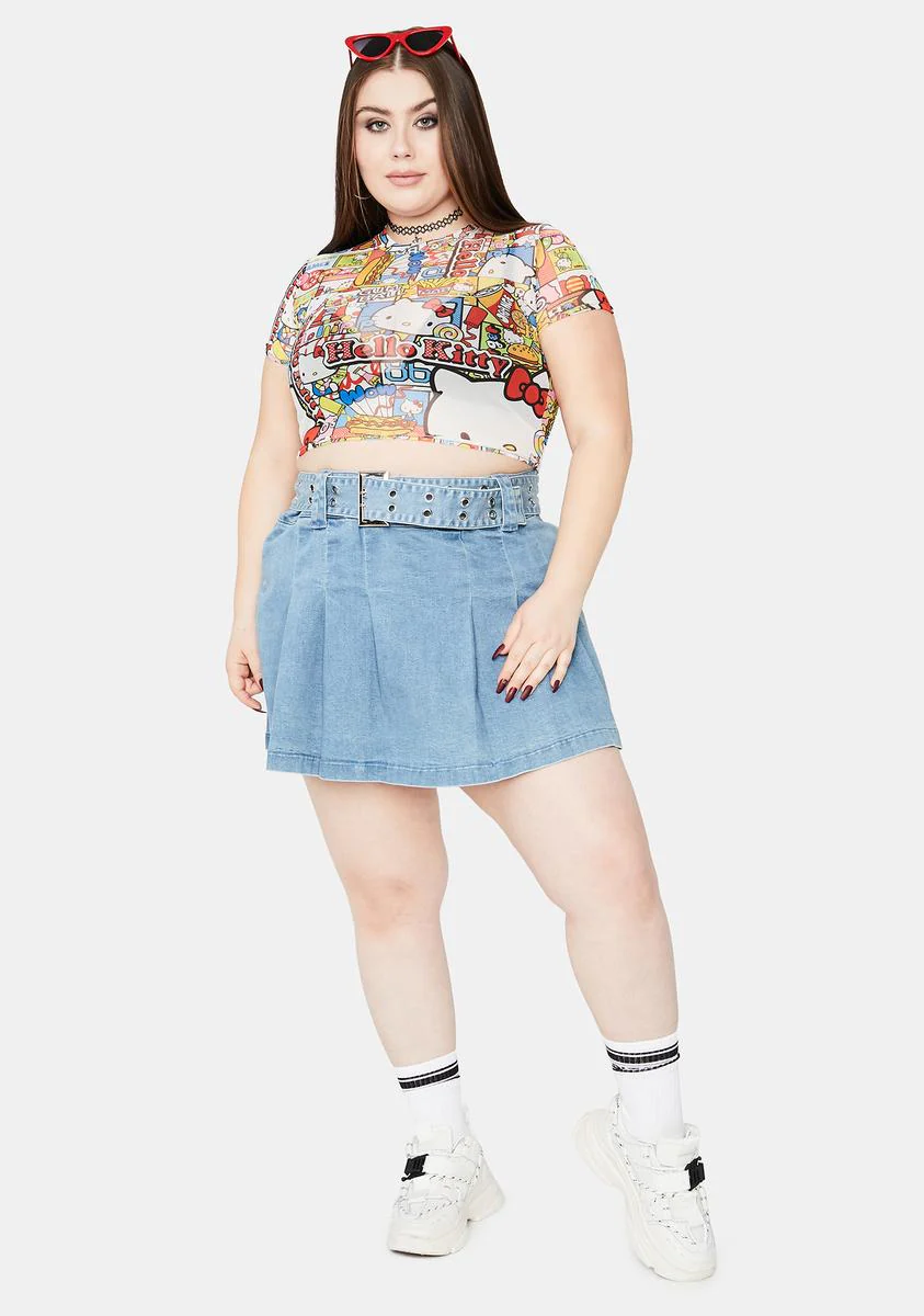 x Hello Kitty Curve Mesh Crop Tee - Image 3
