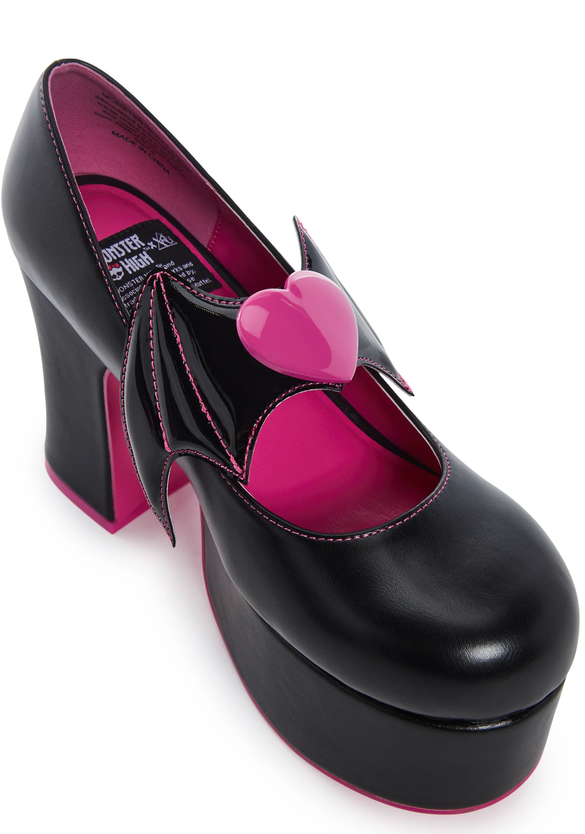 X Monster High Deelite Draculaura Platform Mary Janes - Black/Pink - Image 2