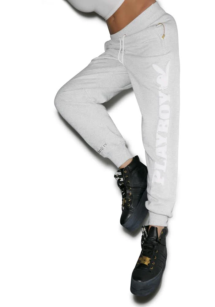 X Playboy Sweat Pants - Gray - Image 19
