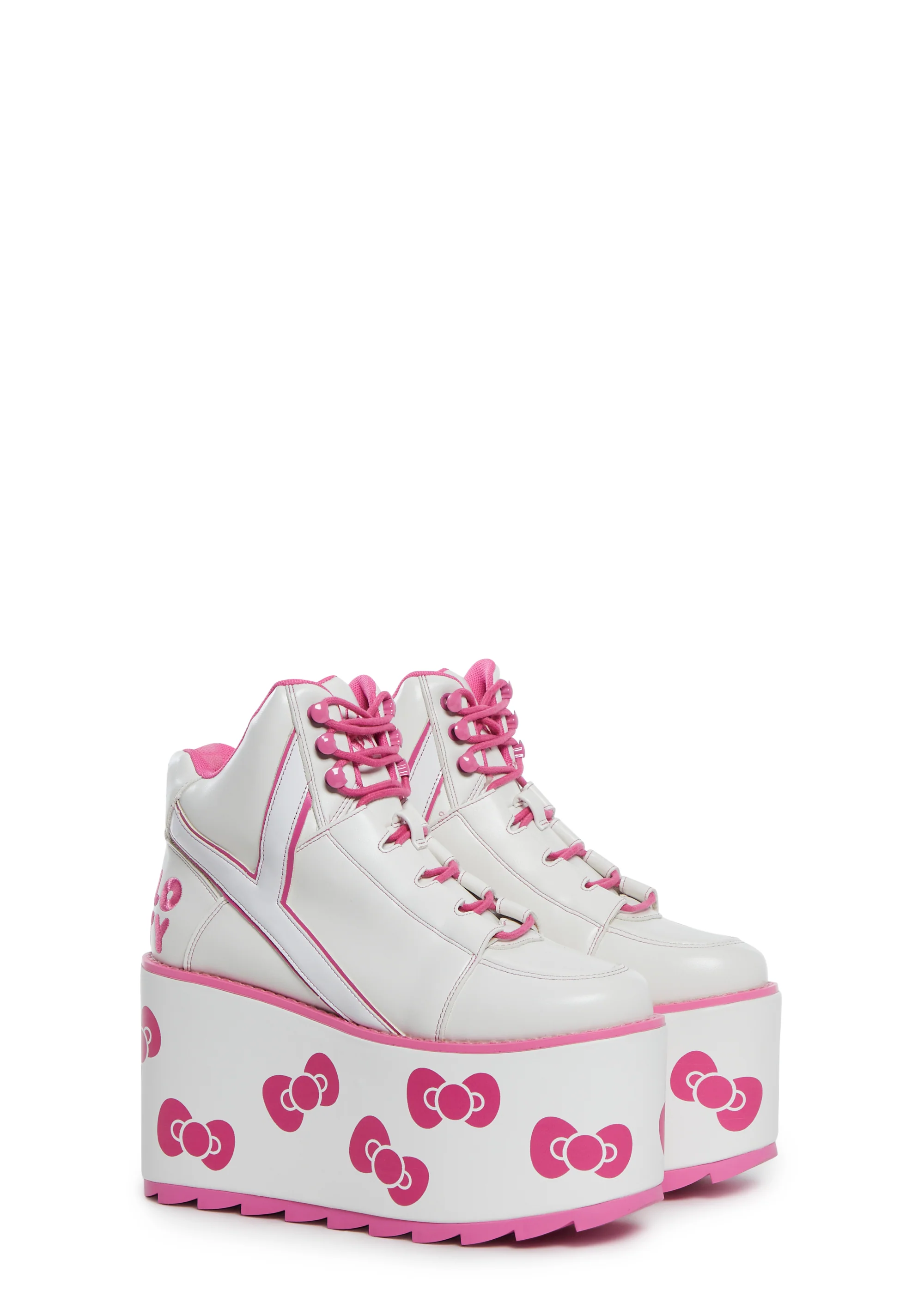 X Sanrio Qozmo Hello Kitty Platform Sneakers - White - Image 3
