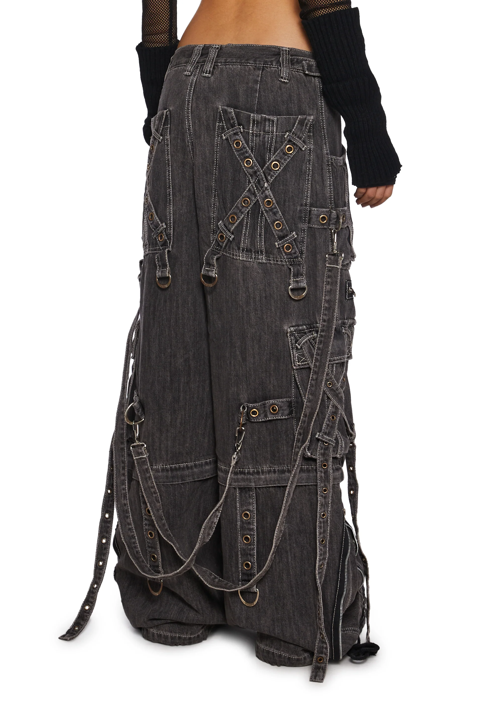 X-Strap Denim Jeans - Black - Image 4