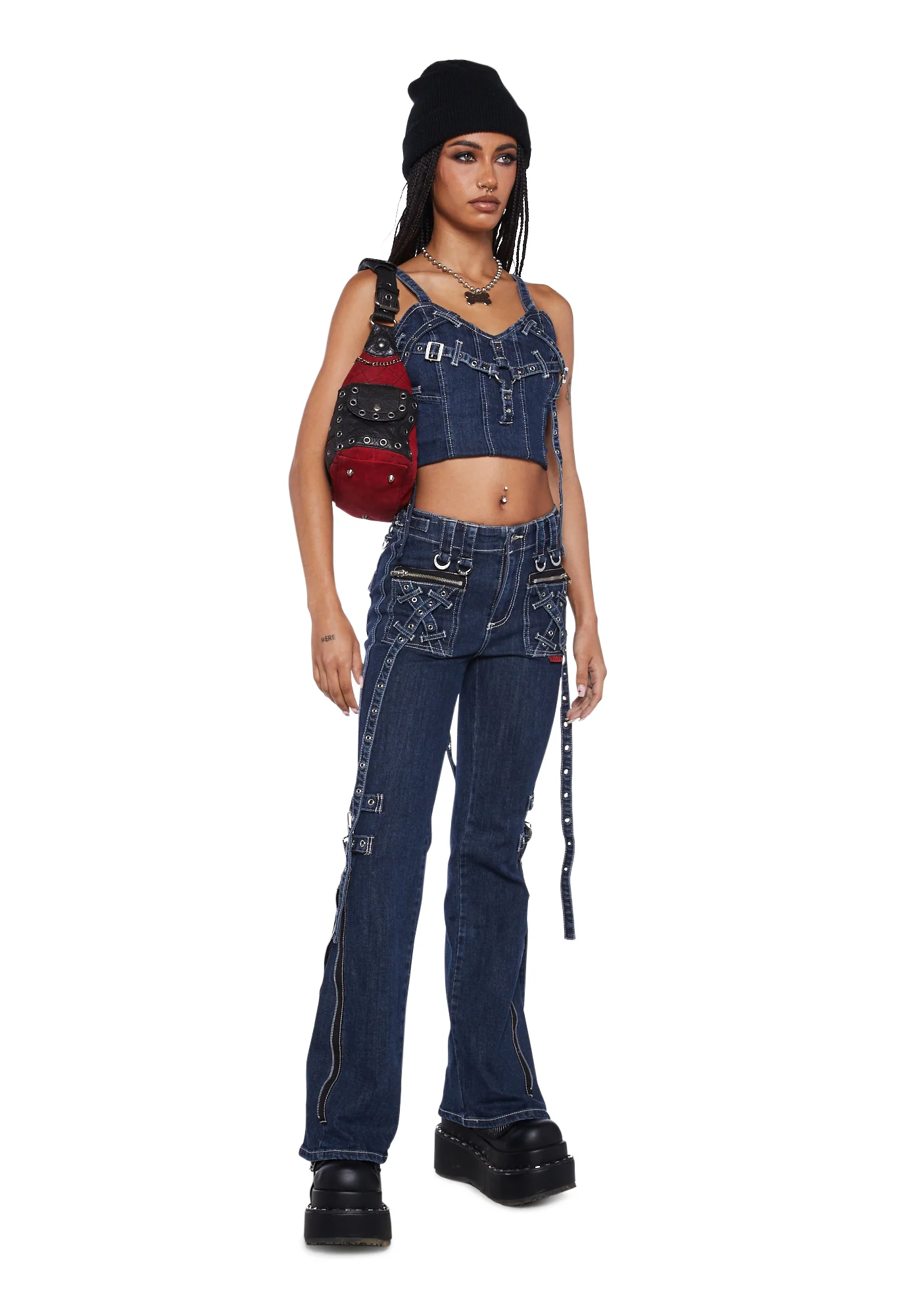 X-Strap Pants - Blue Denim - Image 2