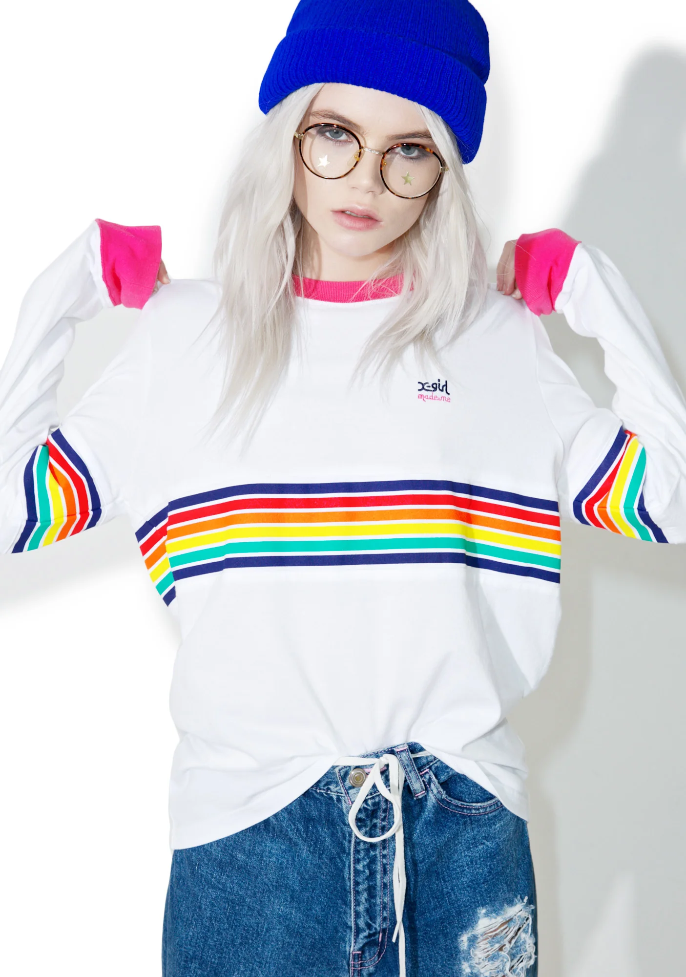 x X-Girl Multistripe Longsleeve Tee - Image 4