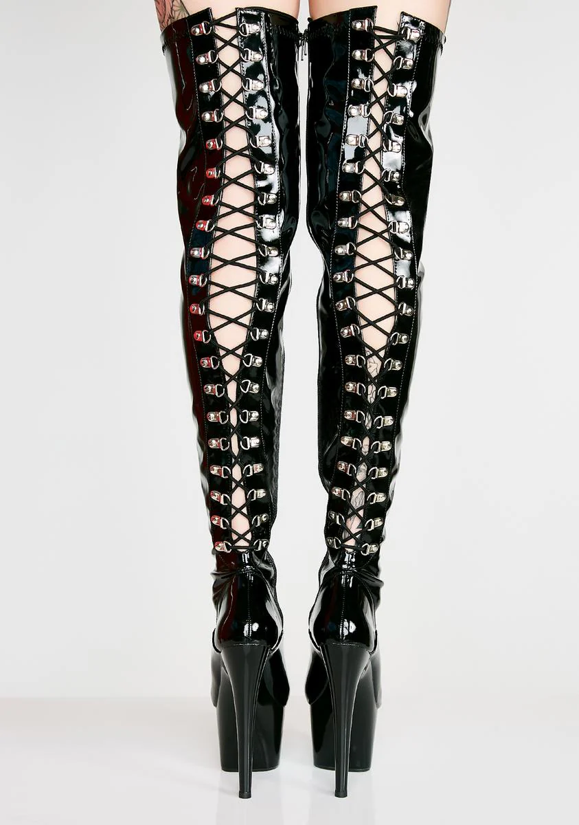 Adore-3063 Platform Thigh High Boots-Black - Image 2
