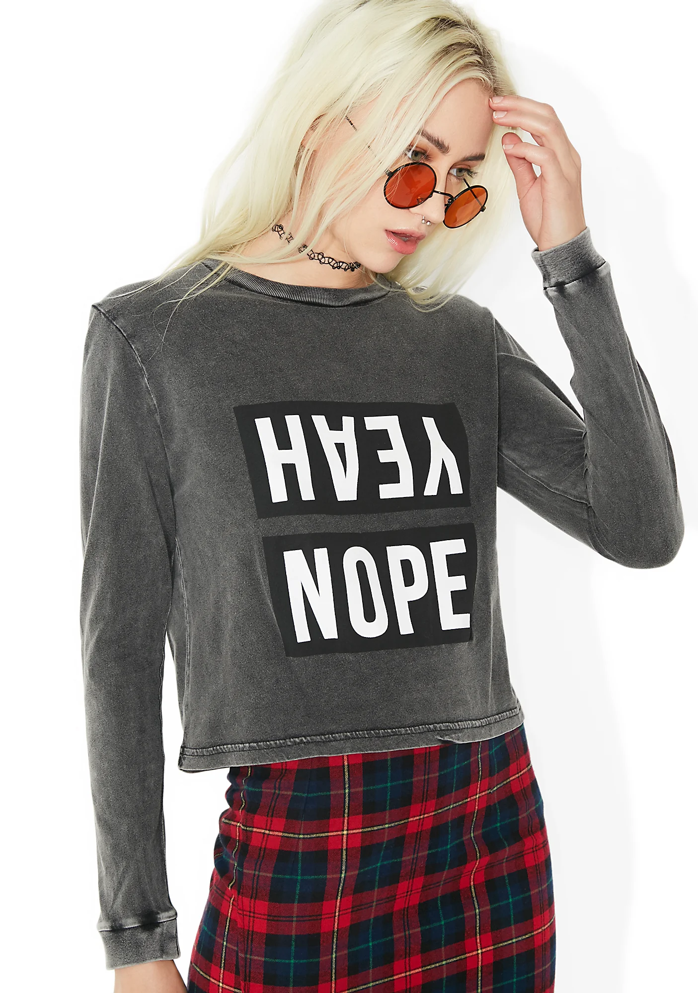Yeah Nope Long Sleeve Graphic Top - Image 2