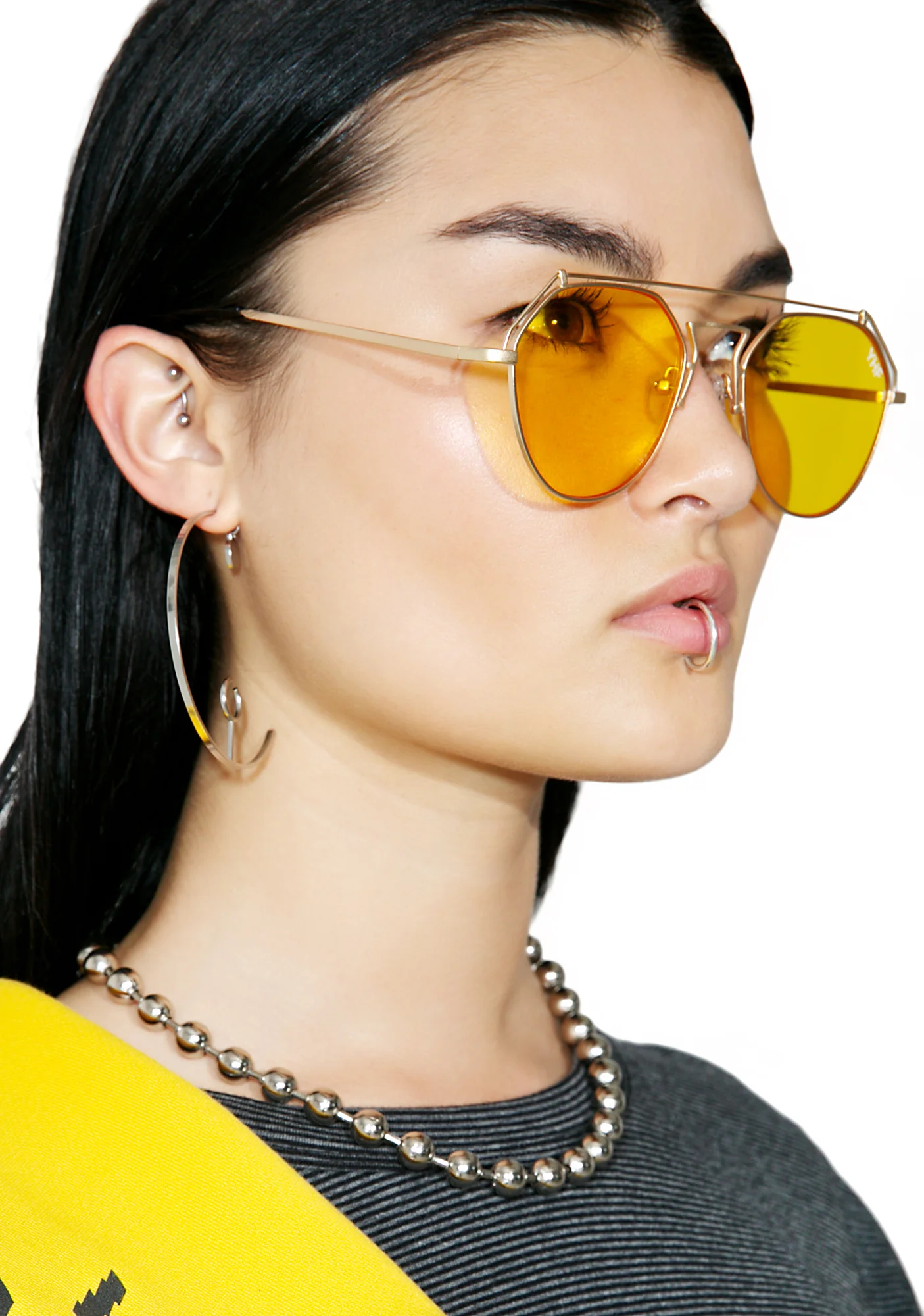 Yellow Stephanie Matte Sunglasses - Image 4