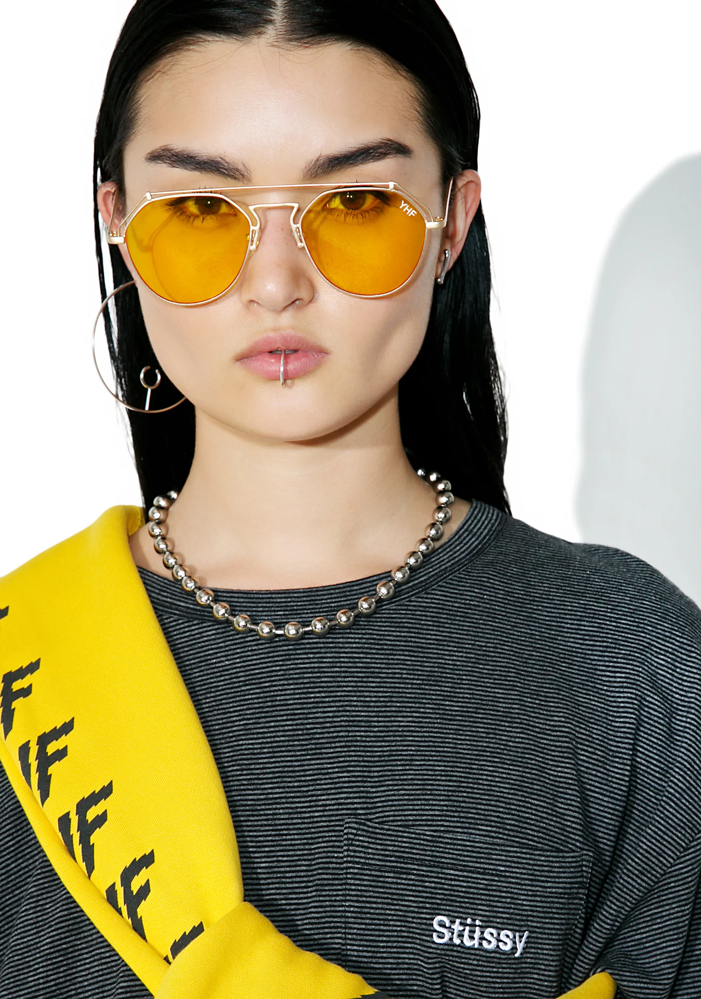 Yellow Stephanie Matte Sunglasses - Image 5