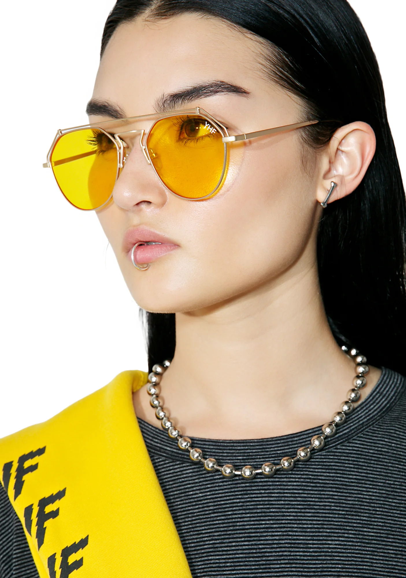 Yellow Stephanie Matte Sunglasses - Image 6