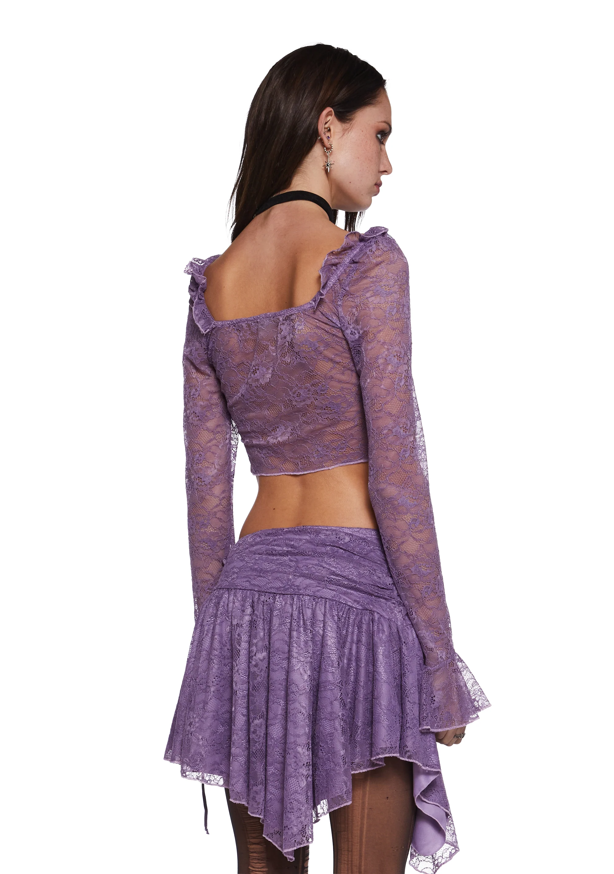 Your Vibe Attracts Lace Long Sleeve Top - Image 4