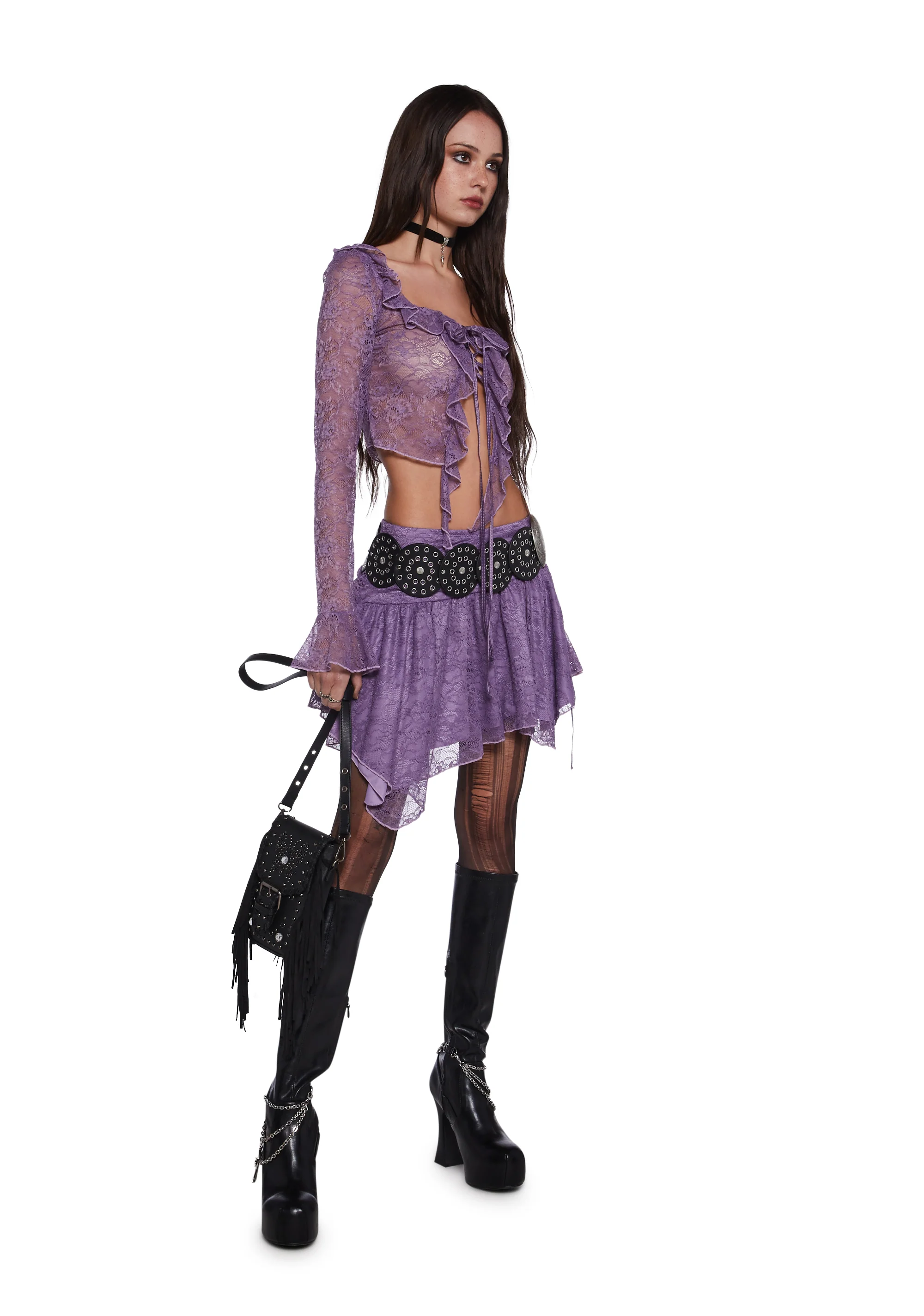 Your Vibe Attracts Lace Mini Skirt - Image 3