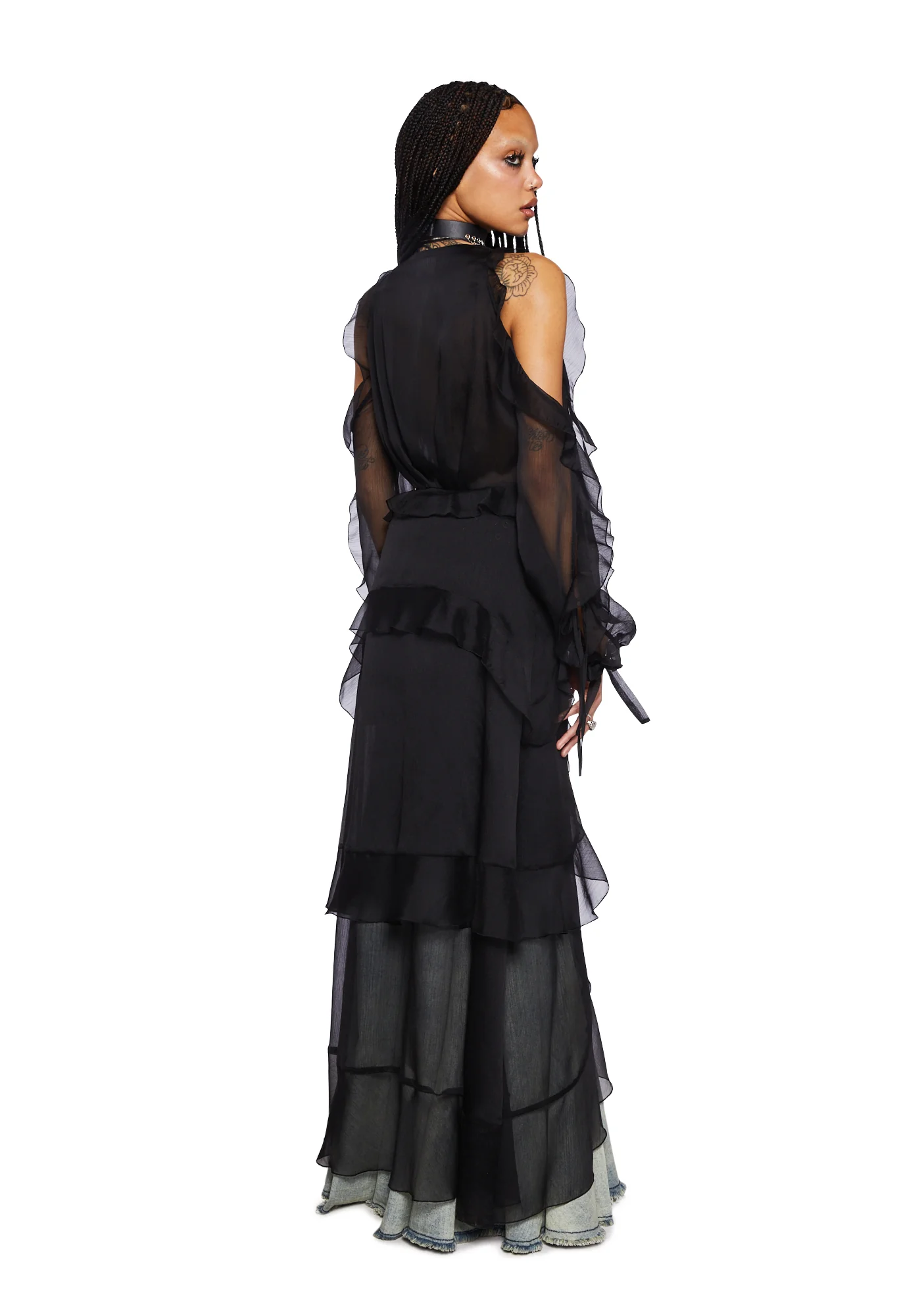 You're The One Ruffle Duster- Black - Image 4
