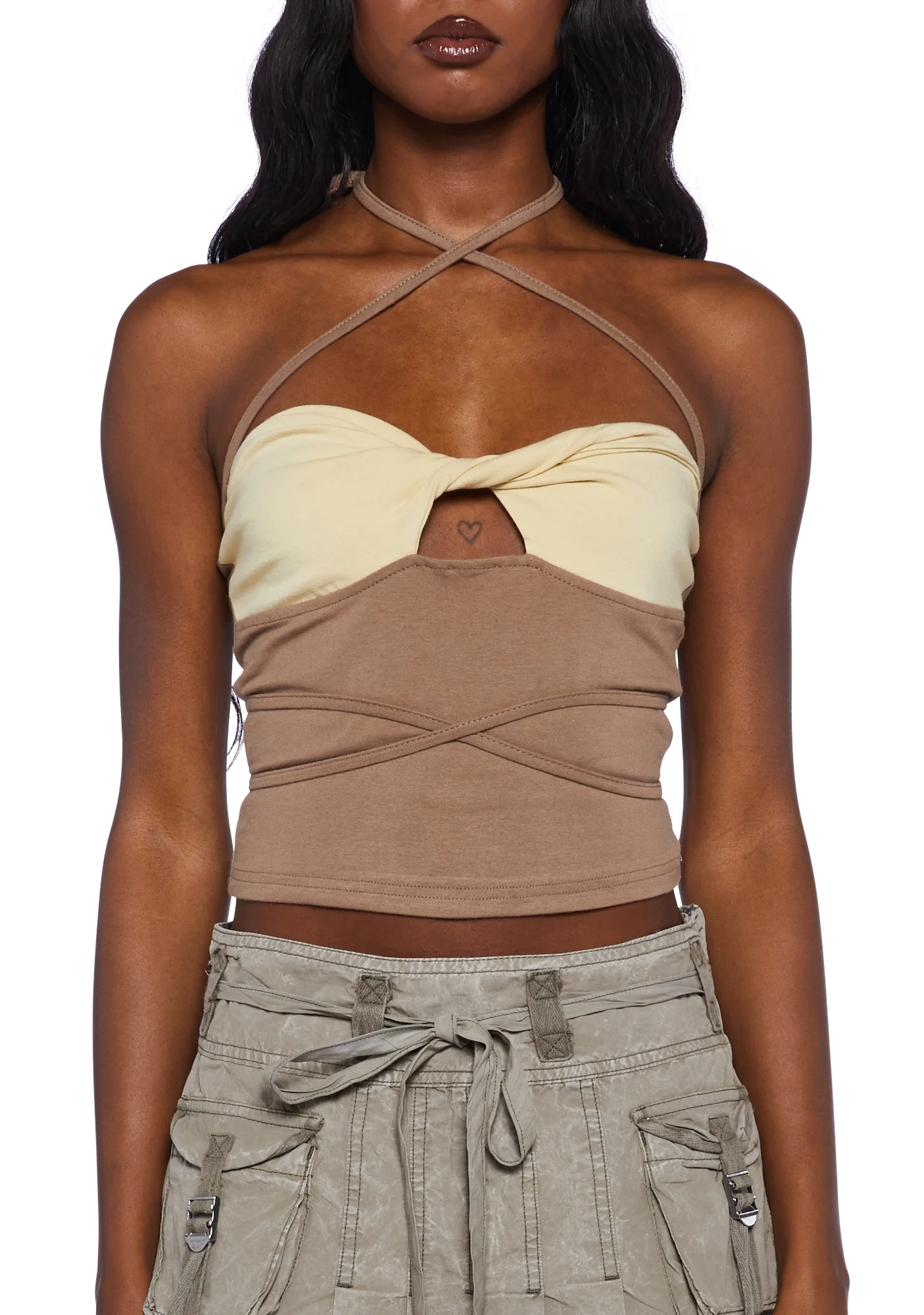 You're Welcome Crop Top- Brown - Image 5