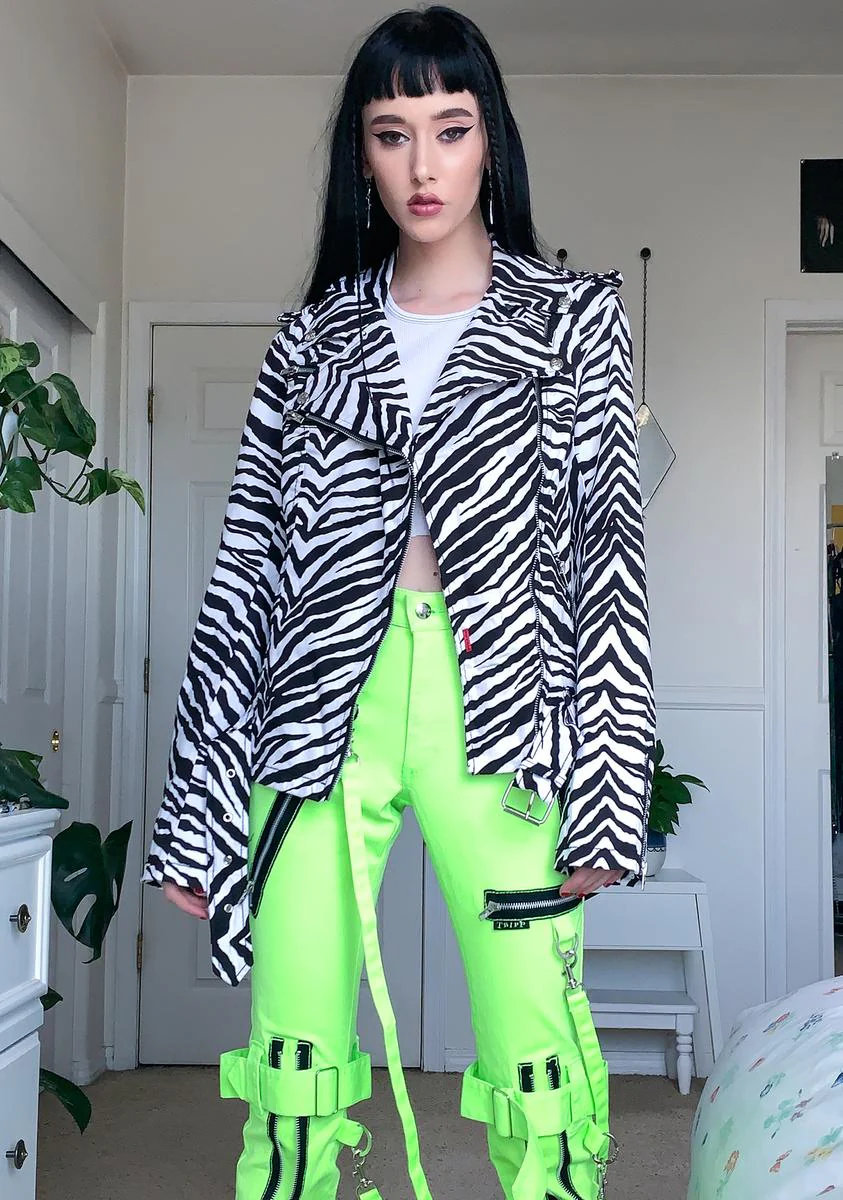 Zebra Wild Child Moto Jacket - Image 2