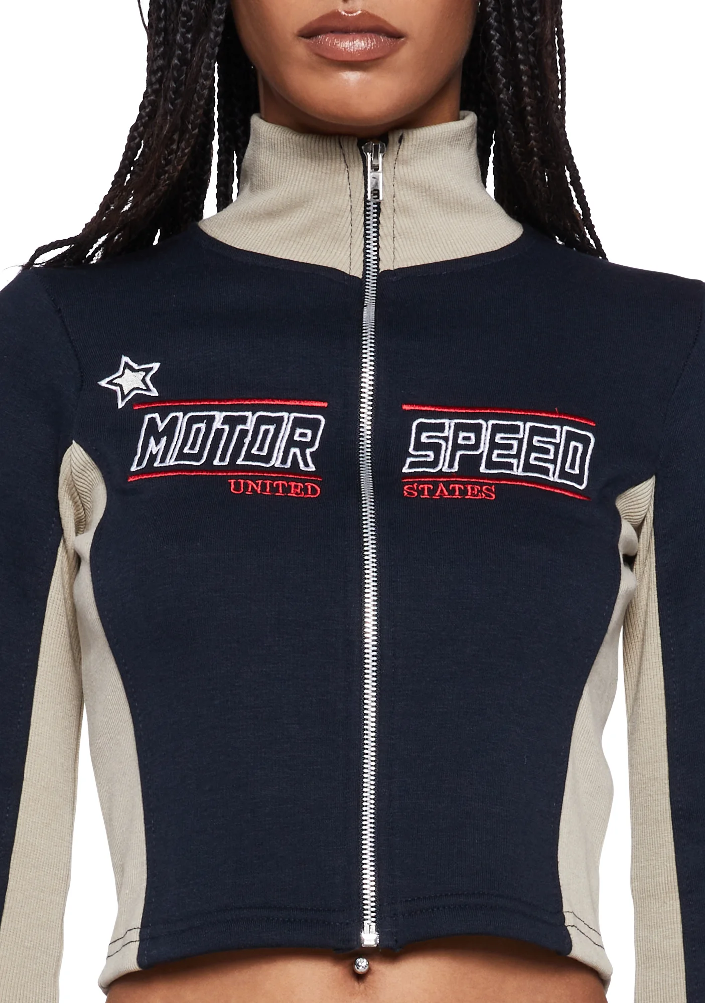 Zip Front Long Sleeve Top - Image 5