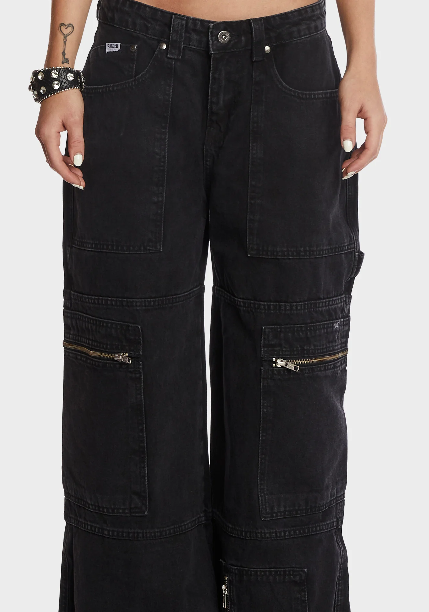 Zip Sweeper Denim Jeans - Charcoal - Image 2