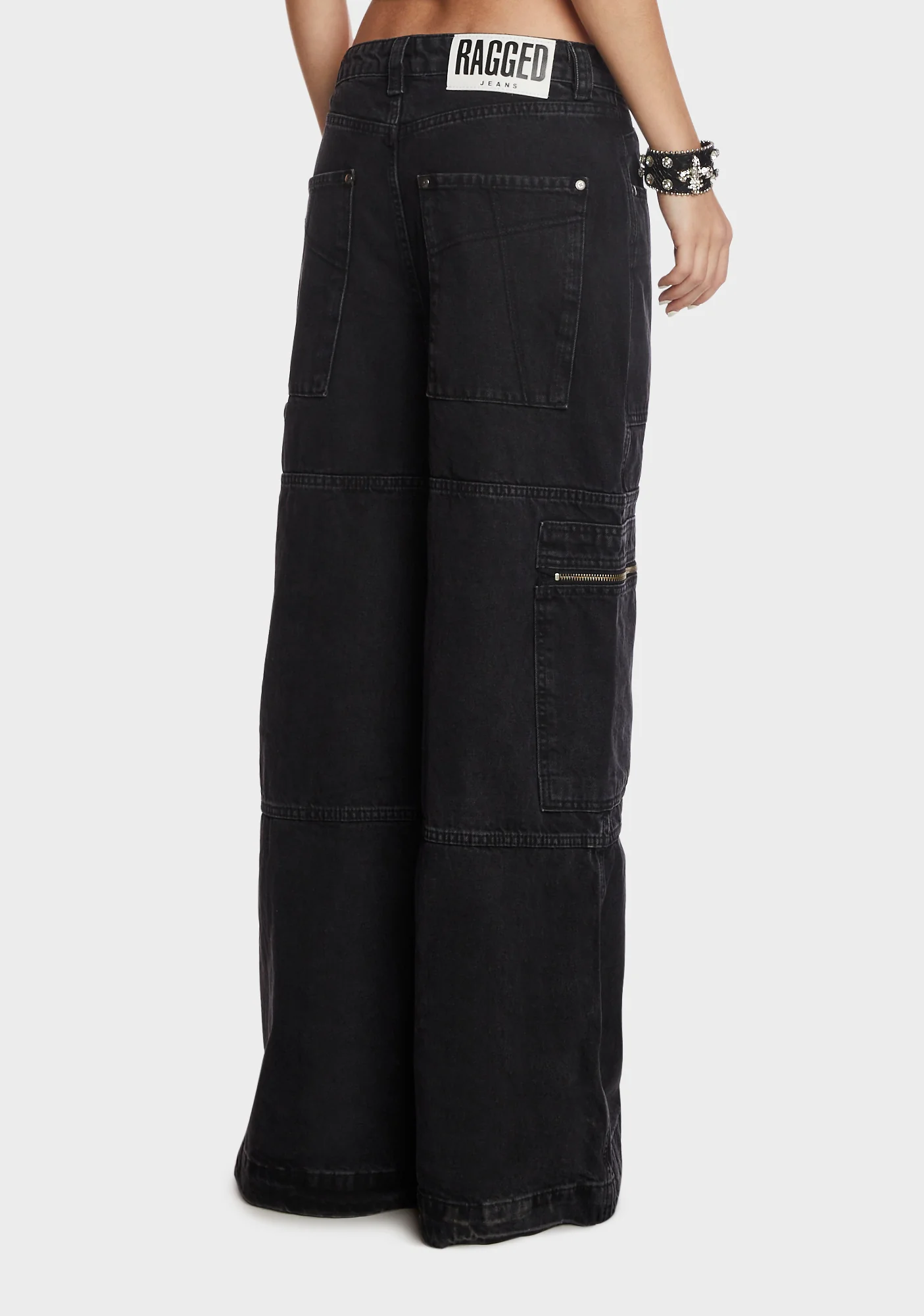 Zip Sweeper Denim Jeans - Charcoal - Image 4