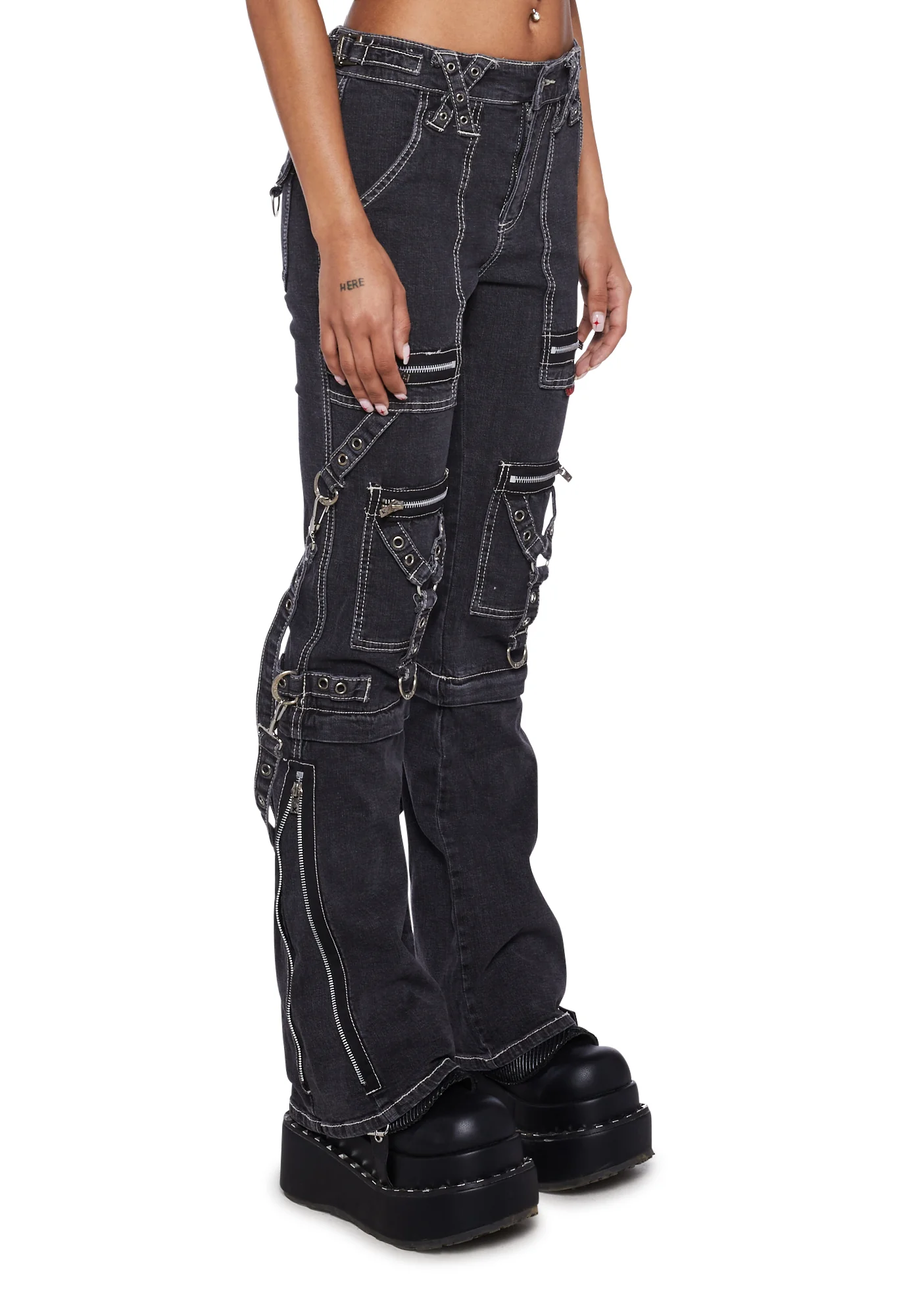 Zip to Zip Pants- Black Denim - Image 3